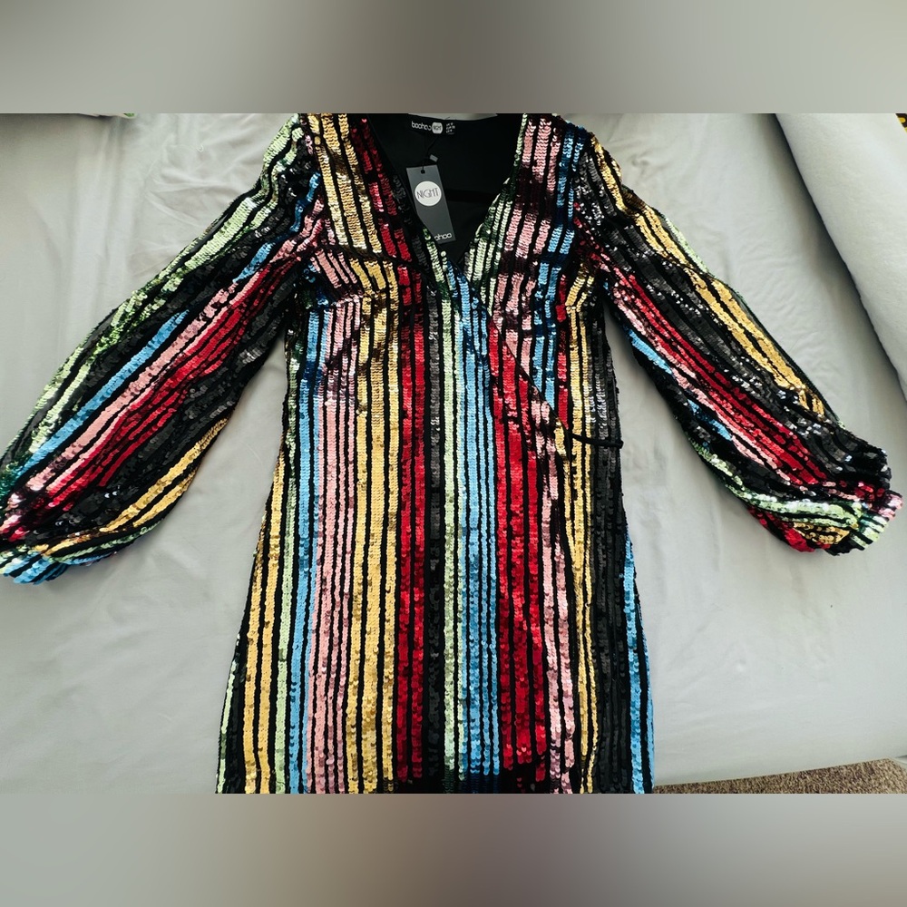 Boohoo Multicolor Sequin Mini Dress